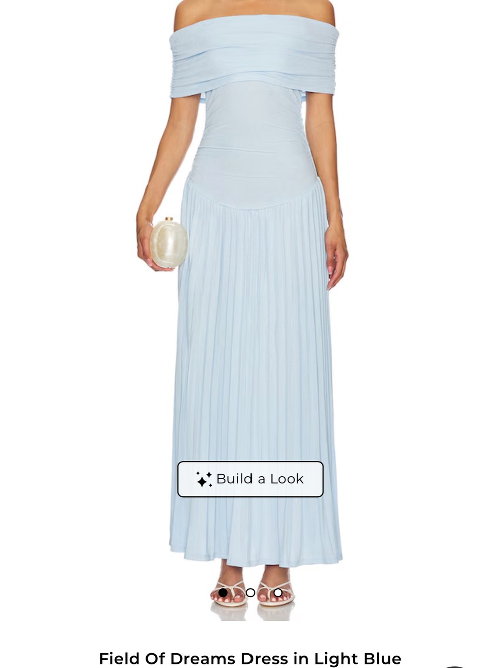 Lioness Off-Shoulder Maxi Dress in Light Blue